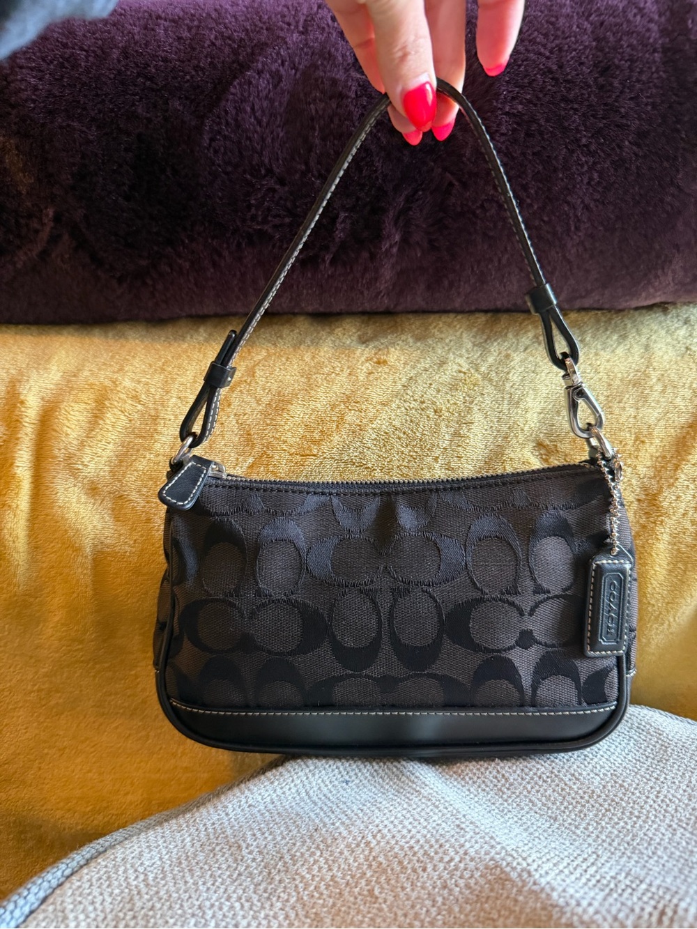 Coach Black Signature Mini Shoulder Bag